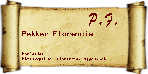Pekker Florencia névjegykártya